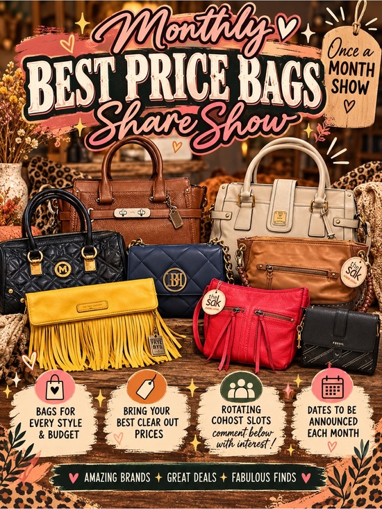 Various Handbags - Best Price Bags - Monthly Share Show with hey_its_hayley 🩷 Like to be Notified